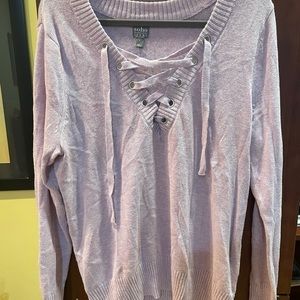Purple Tie up sweater